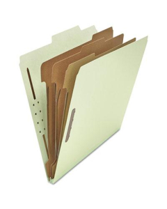 Universal 8-Section Letter 25-Point Pressboard Classification Folders, Gray-Green, 10/Box