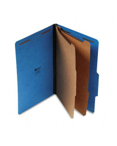 Universal 6-Section Legal 25-Point Pressboard Classification Folders, Cobalt Blue, 10/Box