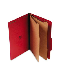Universal 6-Section Legal 25-Point Pressboard Classification Folders, Ruby Red, 10/Box