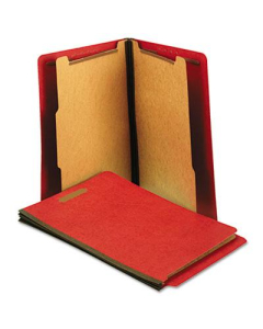 Universal 6-Section Letter 25-Point Pressboard Classification Folders, Bright Red, 10/Box
