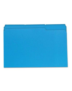 Universal One 1/3 Cut Tab Legal File Folder, Blue, 100/Box
