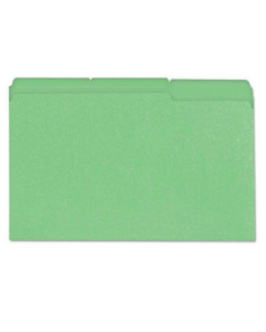 Universal One 1/3 Cut Tab Legal File Folder, Bright Green, 100/Box