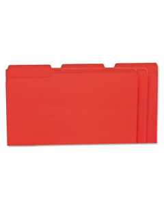 Universal One 1/3 Cut Tab Legal File Folder, Red, 100/Box