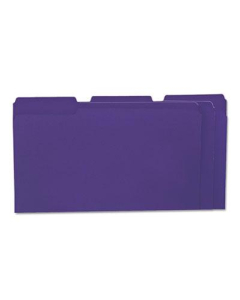Universal One 1/3 Cut Tab Legal File Folder, Violet, 100/Box