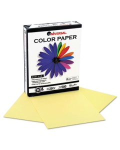 Universal One 8-1/2" x 11", 20lb, 500-Sheets, Canary Colored Office Paper