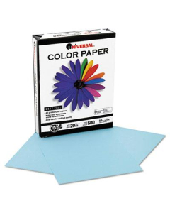 Universal One 8-1/2" x 11", 20lb, 500-Sheets, Blue Colored Office Paper