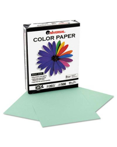 Universal One 8-1/2" x 11", 20lb, 500-Sheets, Green Colored Office Paper