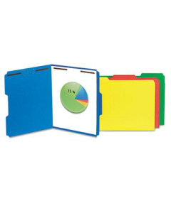 Universal One 1/3 Cut Tab 2-Fastener Letter File Folder, Blue, 50/Box