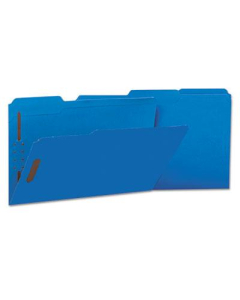 Universal One 1/3 Cut Tab 2-Fastener Legal File Folder, Blue, 50/Box