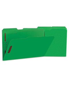Universal One 1/3 Cut Tab 2-Fastener Legal File Folder, Green, 50/Box