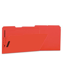 Universal One 1/3 Cut Tab 2-Fastener Legal File Folder, Red, 50/Box