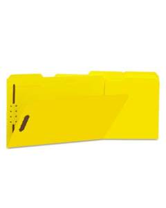 Universal One 1/3 Cut Tab 2-Fastener Legal File Folder, Yellow, 50/Box