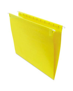 Universal One 1/5 Tab Letter Hanging File Folder, Yellow, 25/Box