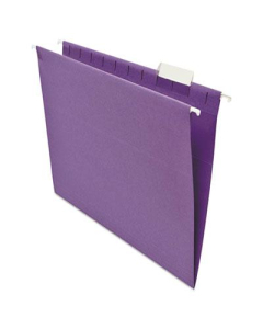 Universal One 1/5 Tab Letter Hanging File Folder, Violet, 25/Box