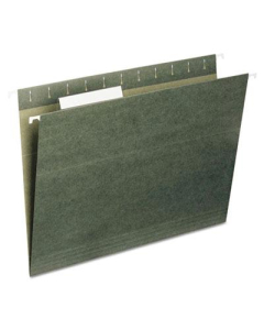 Universal Recycled 1/5 Tab Legal Hanging File Folders, Green, 25/Box