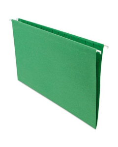 Universal One Top Tab Legal Hanging File Folder, Green, 25/Box