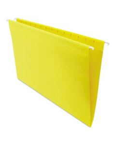 Universal One 1/5 Tab Legal Hanging File Folder, Yellow, 25/Box