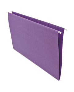Universal One 1/5 Tab Legal Hanging File Folder, Violet, 25/Box