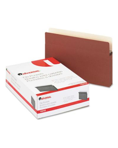 Universal Legal 1-3/4" Expanding Straight Tab File Pocket, Redrope, 25/Box
