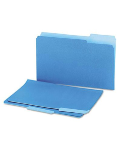 Universal 1/3 Cut Top Tab Legal Interior File Folder, Blue, 100/Box