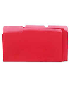 Universal 1/3 Cut Top Tab Legal Interior File Folder, Red, 100/Box