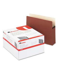 Universal Letter 3-1/2" Expanding Straight Tab File Pocket, Redrope, 25/Box