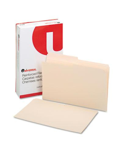 Universal 1/2 Cut Double-Ply Top Tab Legal File Folder, Manila, 100/Box