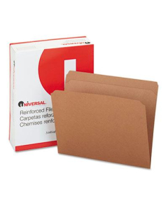 Universal Reinforced Straight Cut Tab Letter File Folder, Kraft, 100/Box