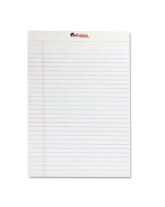 Universal 8-1/2" X 11-3/4" 50-Sheet 12-Pack Legal Rule Notepads, White Paper