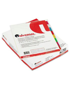 Universal Letter 8-Tab Insertable Multicolor Tab Index Dividers, Buff, 24 Sets