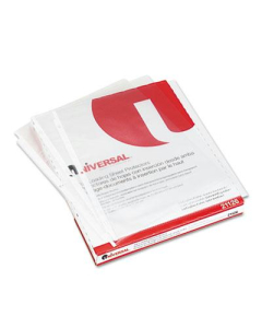 Universal 8-1/2" x 11" Top-Load Non-Glare Poly Sheet Protectors, 50/Box
