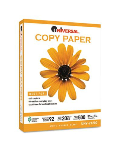 Universal 8-1/2" x 11", 20lb, 5000-Sheets, Copy Paper