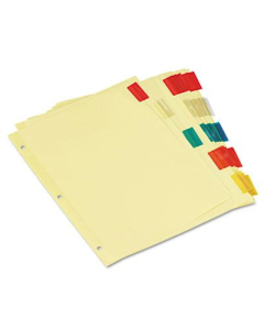 Universal Letter 5-Tab Insertable Multicolor Tab Index Dividers, Buff, 6 Sets