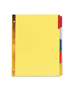 Universal One Letter 5-Tab Extended Insert Multicolor Tab Index Dividers, Buff, 6 Sets
