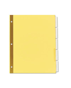 Universal Letter 5-Tab Extended Insert Clear Tab Index Dividers, Buff, 6 Sets