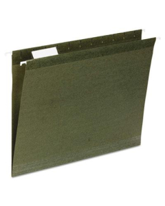 Universal One Recycled 1/3 Cut Letter Hanging File Folder, Green, 25/Box
