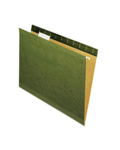 Universal One Recycled 1/5 Cut Letter Hanging File Folder, Green, 25/Box