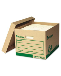Universal One 12" x 15" x 10" Letter & Legal Recycled Record Storage Boxes, 12/Carton