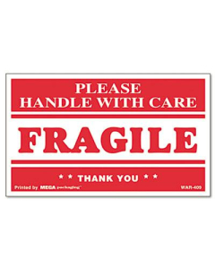 Universal 5" x 3" "Fragile Handle With Care" Shipping Labels, 500/Roll