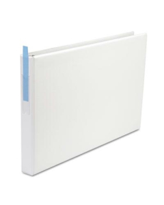Universal 1" Capacity 11" x 17" Round Ring Wide Base with Label Holder Non-View Binder, White