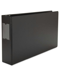 Universal 3" Capacity 11" x 17" Round Ring Wide Base with Label Holder Non-View Binder, Black