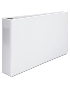 Universal 3" Capacity 11" x 17" Round Ring Wide Base with Label Holder Non-View Binder, White