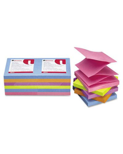 Universal One 3" X 3", 12 100-Sheet Pads, Bright Color Pop-Up Notes
