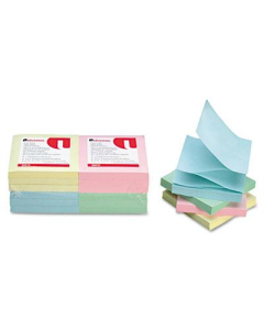 Universal One 3" X 3", 12 100-Sheet Pads, Pastel Pop-Up Notes