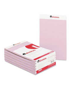 Universal 5" X 8" 50-Sheet 12-Pack Narrow Rule Notepads, Orchid Paper