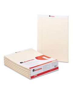 Universal 8-1/2" X 11-3/4" 50-Sheet 12-Pack Legal Rule Notepads, Ivory Paper