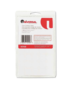 Universal 3/4" Round Color-Coding Labels, White, 1008/Pack