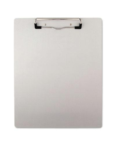 Universal One 1/2" Capacity 8-1/2" x 11" Brushed Aluminum Plastic Clipboard, Silver