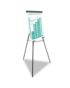 Universal One 43034 Heavy Duty 69" H Presentation Easel Stand, Black
