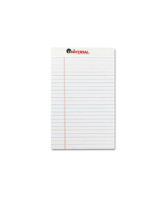 Universal 5" X 8" 50-Sheet 12-Pack Narrow Rule Notepads, White Paper